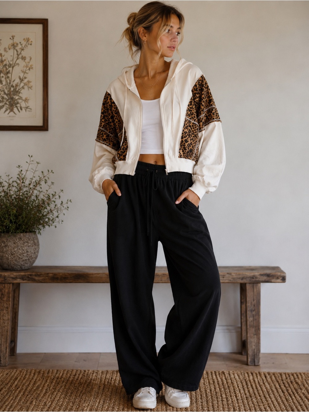 BiBi Leopard Bomber Sweater